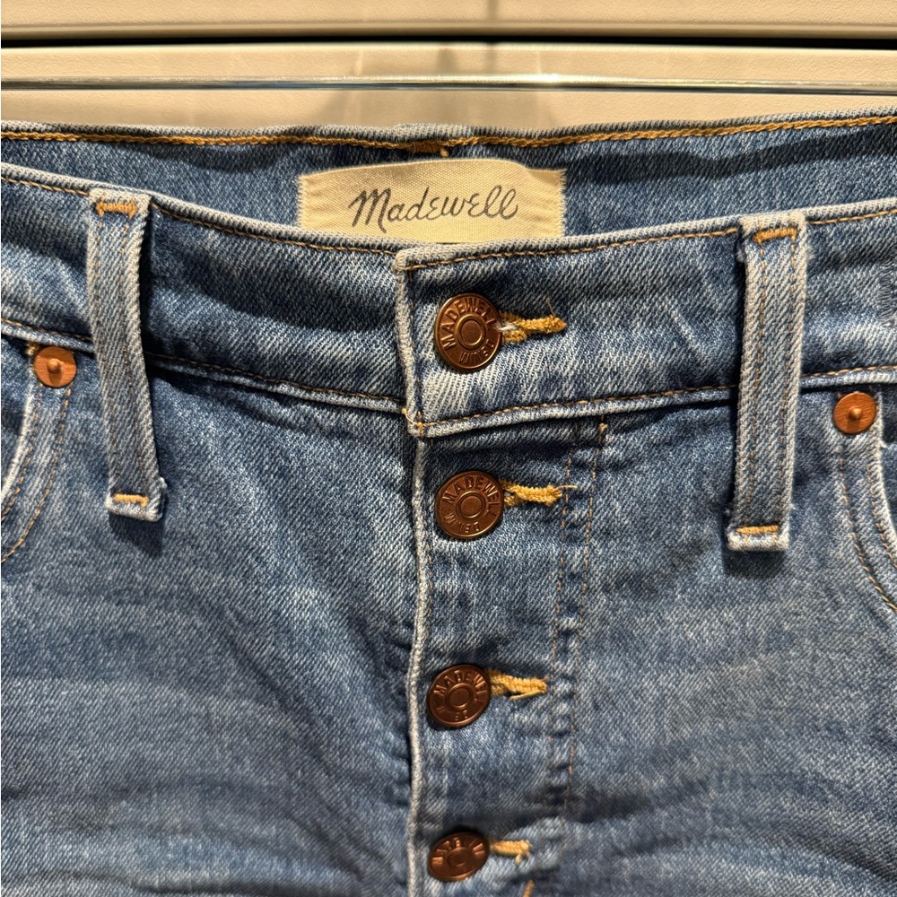 Madewell High-Rise Blue Denim Shorts